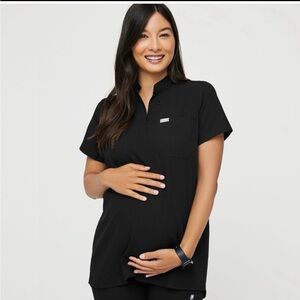 FIGS KITALE WOMENS MATERNITY SCRUB SHIRT BLACK LARGE